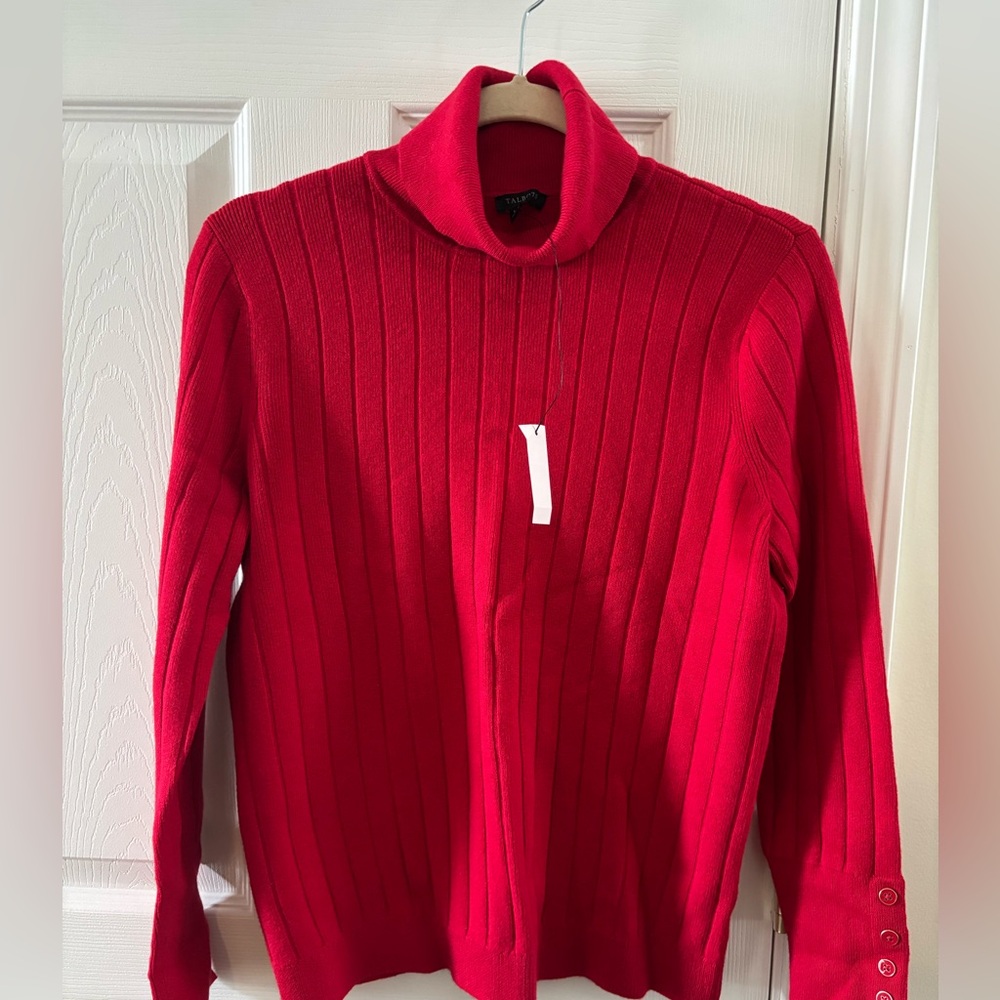 Talbots new red turtle neck sweater size Lp